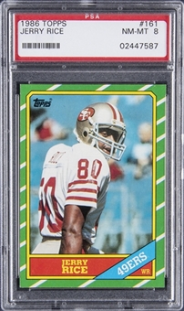1986 Topps #181 Jerry Rice Rookie Card - PSA NM-MT 8